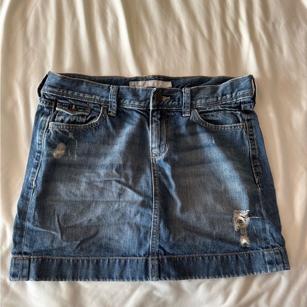 Old Navy Distressed Blue Denim Mini Skirt
